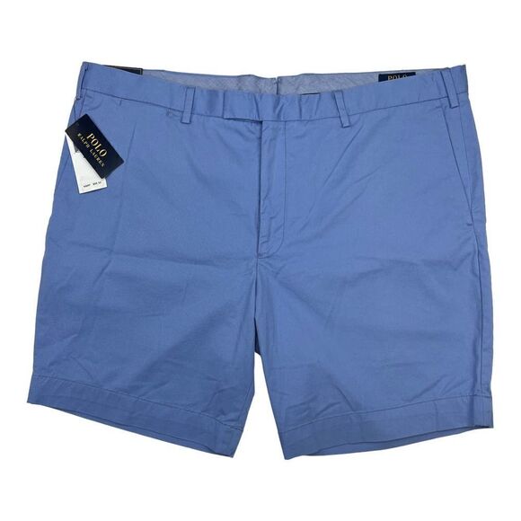New POLO by Ralph Lauren Men US 42 Light Blue Shorts Classic Flat Front - Picture 1 of 13